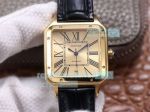 Swiss 9015 Catier Santos Dumont Watch Yellow Gold Dial Replica Watch
